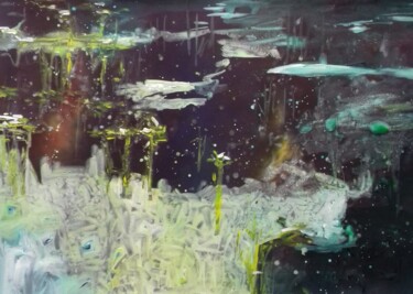 Peinture intitulée "Nymphéas et liberté…" par Lorenz, Œuvre d'art originale, Acrylique