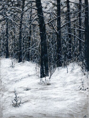제목이 "Winter Silence / Зи…"인 그림 Владимир Абаимов로, 원작, 잉크
