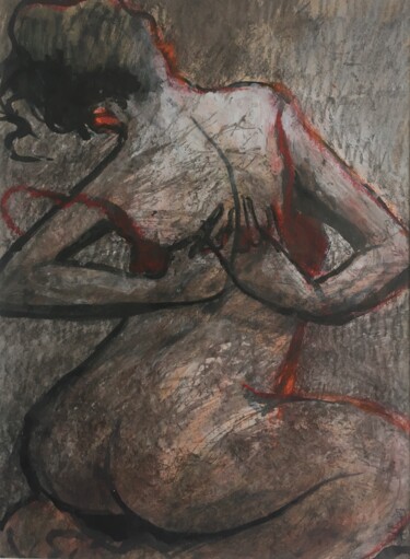 Geste simple du matin Desenho intitulada "Geste simple du mat…" por Alain Godefroid, Obras de arte originais, Tinta