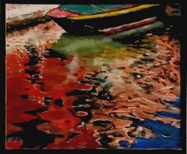 Schilderij getiteld "REFLETS MAISONS VEN…" door Christian Garnier, Origineel Kunstwerk, Acryl