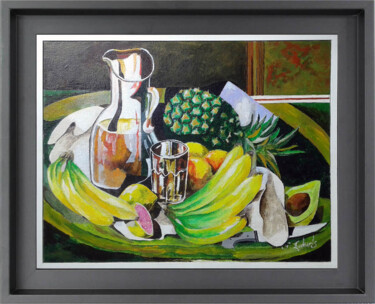 绘画 标题为“Nature morte aux ba…” 由Fred Eucharis, 原创艺术品, 丙烯 安装在木质担架架上