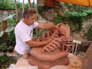 Escultura intitulada "Santo expedito" por Alceo Luiz De Costa Dcosta, Obras de arte originais