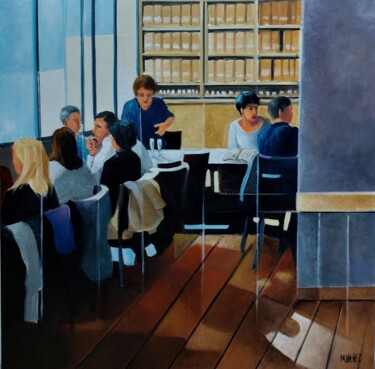 Peinture intitulée "Séminaire" par Martine Woellet, Œuvre d'art originale, Huile Monté sur Châssis en bois
