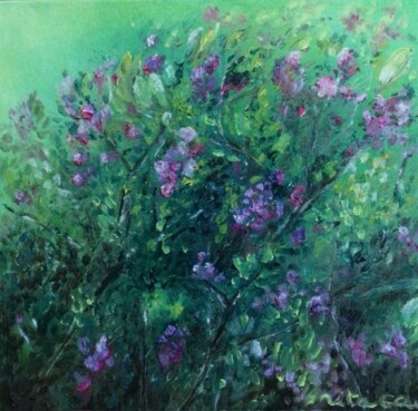 Le buisson de fleurs Peinture intitulée "Le buisson de fleurs" par Rita Cau, Œuvre d'art originale, Huile