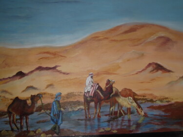 제목이 "Soif dans le Désert"인 미술작품 Odette Carre (Etchevers M-J)로, 원작, 기름