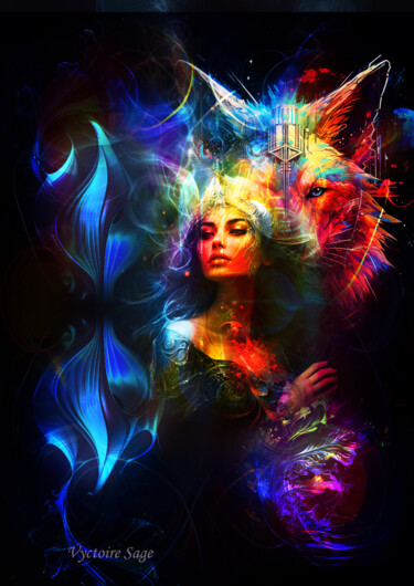 Arts numériques intitulée "Wolf" par Vyctoire Sage, Œuvre d'art originale, Photo montage