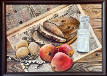 绘画 标题为“Easter still life” 由Christina Kristovsky, 原创艺术品, 油 安装在木质担架架上