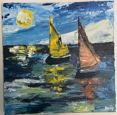 Painting titled "Peinture couteau" by Nelly, Original Artwork, Oil