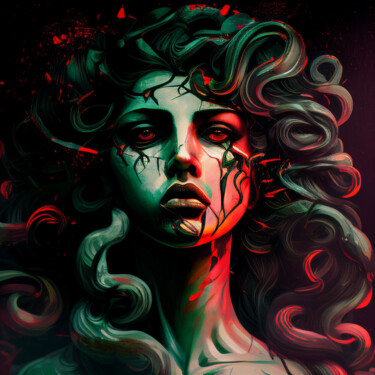 数字艺术 标题为“Medusa v2” 由Wonder Art, 原创艺术品, 2D数字工作
