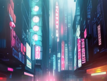 Digital Arts titled "Futurecity" by Michael C Bertsch, Original Artwork, 2D Digital Work