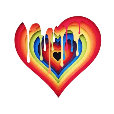 Melting Heart Pride 雕塑 标题为“Melting Heart Pride” 由Daniel Du Preez, 原创艺术品, 纸