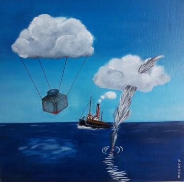 Painting titled "Marquer son passage" by Sylvie Ledur, Original Artwork, Oil