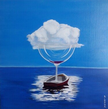 Painting titled "Y'a des jours fragi…" by Sylvie Ledur, Original Artwork, Oil