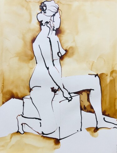 Peinture intitulée "NF29_Assise en équi…" par Pierre Charpentier, Œuvre d'art originale, Encre