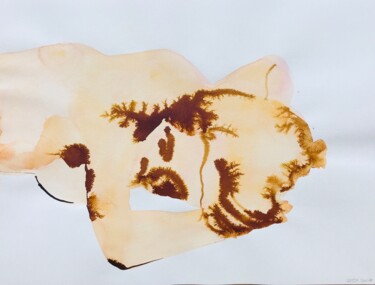 Peinture intitulée "NF30_Allongée" par Pierre Charpentier, Œuvre d'art originale, Encre