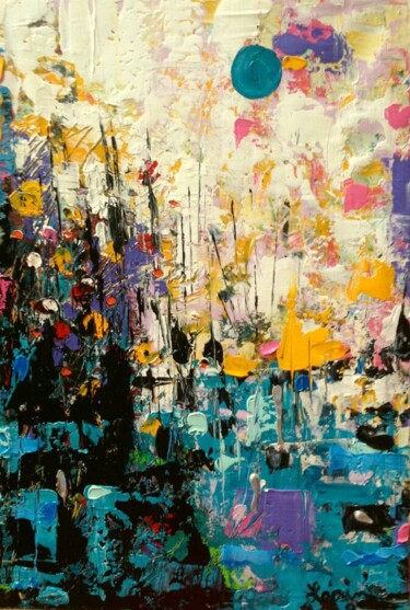 Peinture intitulée "imaginaire abstract…" par Claude Lépine, Œuvre d'art originale, Acrylique