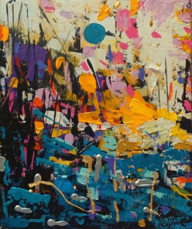 Peinture intitulée "Paysaginaire abstra…" par Claude Lépine, Œuvre d'art originale, Acrylique Monté sur Châssis en bois