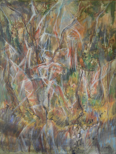 Painting titled "Chaos" by Athanasia Karatza, Original Artwork, Acrylic Mounted on Wood Stretcher frame