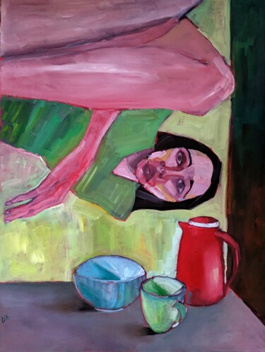 Morgenkaffee 绘画 标题为“Morgenkaffee” 由Diana Knepper, 原创艺术品, 油 安装在木板上