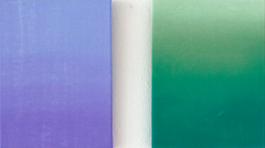 Painting titled "Lavender & Green" by Petr Johan Marek, Original Artwork, Oil Mounted on Wood Stretcher frame