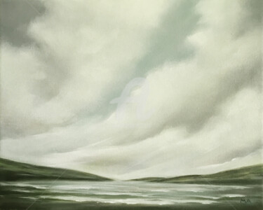 Dawn At Loch Morar - Original Seascape Oil Painting Painting titled "Dawn At Loch Morar…" by Mullo, Original Artwork, Oil Mounted on Wood Stretcher frame
