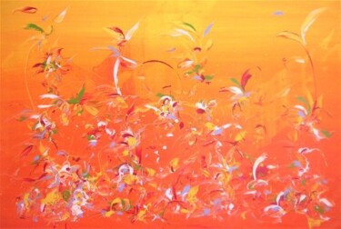 Malerei mit dem Titel "Orange Blossom" von Delphine Bernard, Original-Kunstwerk, Öl