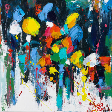Printemps, bouquet, merci la vie Peinture intitulée "Printemps, bouquet,…" par Sophie Petetin, Œuvre d'art originale, Huile Monté sur Châssis en bois