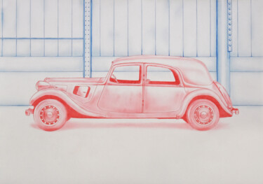 Dessin intitulée "Traction" par Jean-Charles Hecquet, Œuvre d'art originale, Crayon
