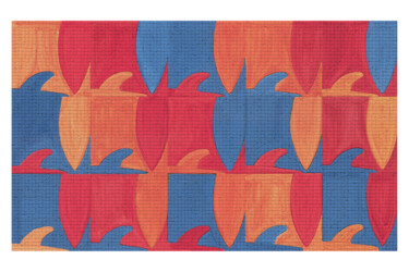 绘画 标题为“Motif Surf” 由Jean-Charles Hecquet, 原创艺术品, 丙烯