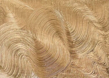 Painting titled "Golden Interlace of…" by Natalya Nesterenko, Original Artwork, Acrylic Mounted on Wood Stretcher frame