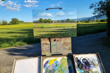 Peinture intitulée "Champs des Ateliers" par Pascal Giroud, Œuvre d'art originale, Huile