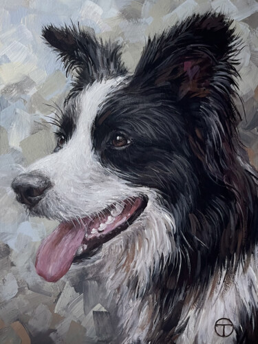 Peinture intitulée "Border Collie 6" par Olia Tomkova, Œuvre d'art originale, Acrylique