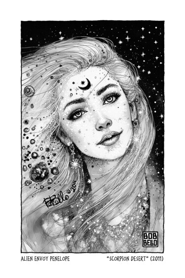Digital Arts titled "Alien Envoy Penelope" by Bob Bello, Original Artwork, Digital Painting