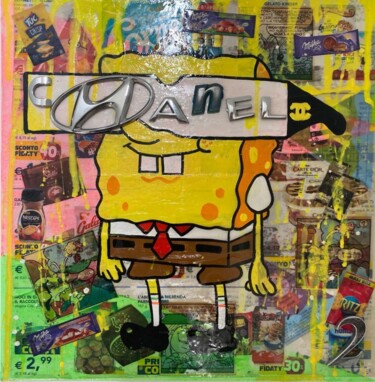 绘画 标题为“Sponge Chanel due” 由Crys, 原创艺术品, 丙烯 安装在木质担架架上