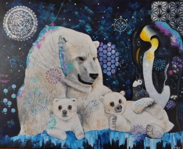 Peinture intitulée "Mothers" par Kpbc, Œuvre d'art originale, Acrylique Monté sur Châssis en bois