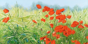 Painting titled "Chaos in the rye fi…" by Mantas Naulickas, Original Artwork, Oil