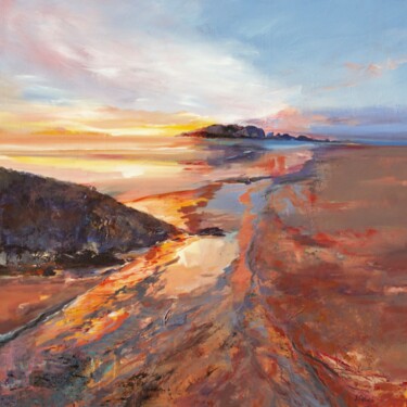 Painting titled "Warm evening" by Alexandra Ghimisi, Original Artwork, Acrylic