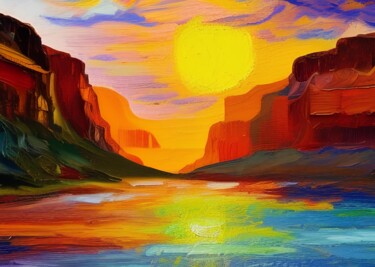Digital Arts titled "Grand canyon 000001…" by Michael C Bertsch, Original Artwork, Digital Painting