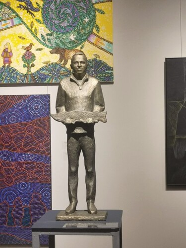 Scultura intitolato "Портрет этнофутурис…" da Viktor Bezumov, Opera d'arte originale, Resina