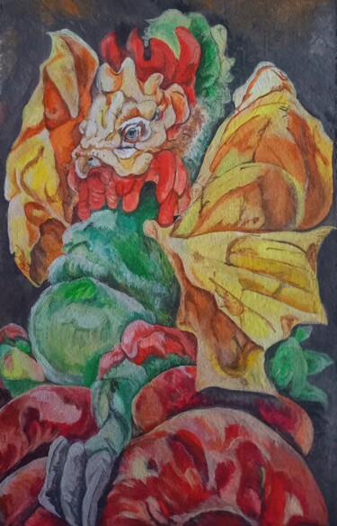 Василиск- животик Painting titled "Василиск- животик" by Tania Timakova, Original Artwork, Acrylic
