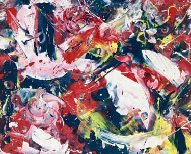 Painting titled "GENESIS MARS III" by Delphine Bernard, Original Artwork, Acrylic Mounted on Cardboard