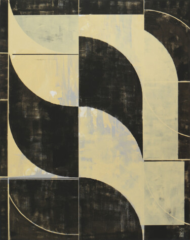 Painting titled "Circle in Circle Bl…" by Ronald Hunter, Original Artwork, Acrylic Mounted on Wood Stretcher frame