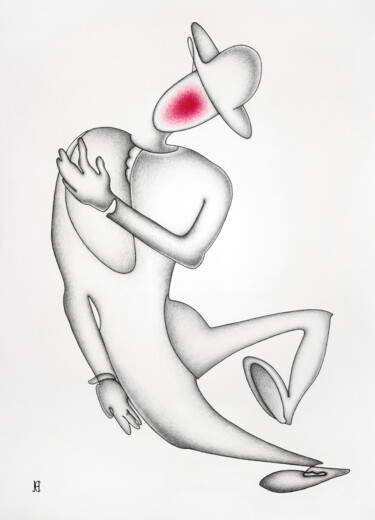 Red Spot II, paper, pencils, 40x29 cm. Disegno intitolato "Red Spot II, paper,…" da Nikolay Starostenko, Opera d'arte originale, Matita