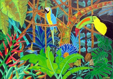 Jungle 1995 Peinture intitulée "Jungle 1995" par Pascal Poutchnine, Œuvre d'art originale, Acrylique