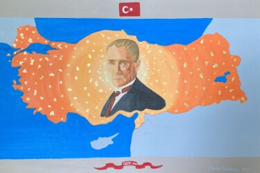 "Cumhuriyet Yüz Yaşı…" başlıklı Tablo Erdal Bölükbaşı tarafından, Orijinal sanat, Petrol