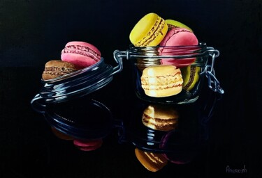 제목이 "« Les macarons »"인 미술작품 Anerosh로, 원작, 기름 목재 패널에 장착됨