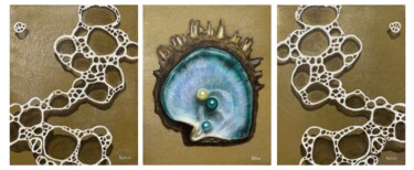 Painting titled "In the foam of the…" by Ekaterina Pshenichnaya, Original Artwork, Oil Mounted on Wood Stretcher frame