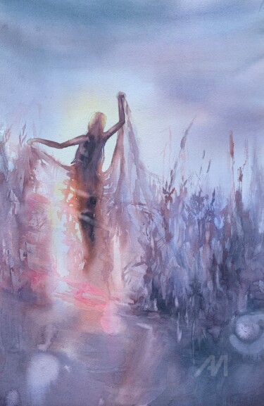 제목이 "Woven from light"인 미술작품 Oxana Luky로, 원작, 수채화