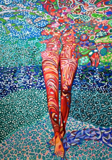 Painting titled "Underwater No11" by Alexandra Djokic, Original Artwork, Acrylic
