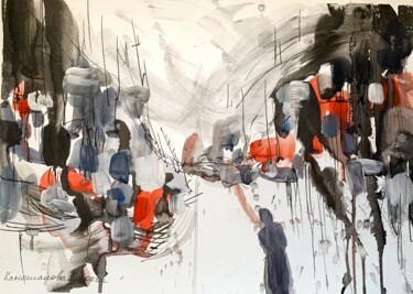 Painting titled "Оbserver" by Daria Kamishanova, Original Artwork, Watercolor